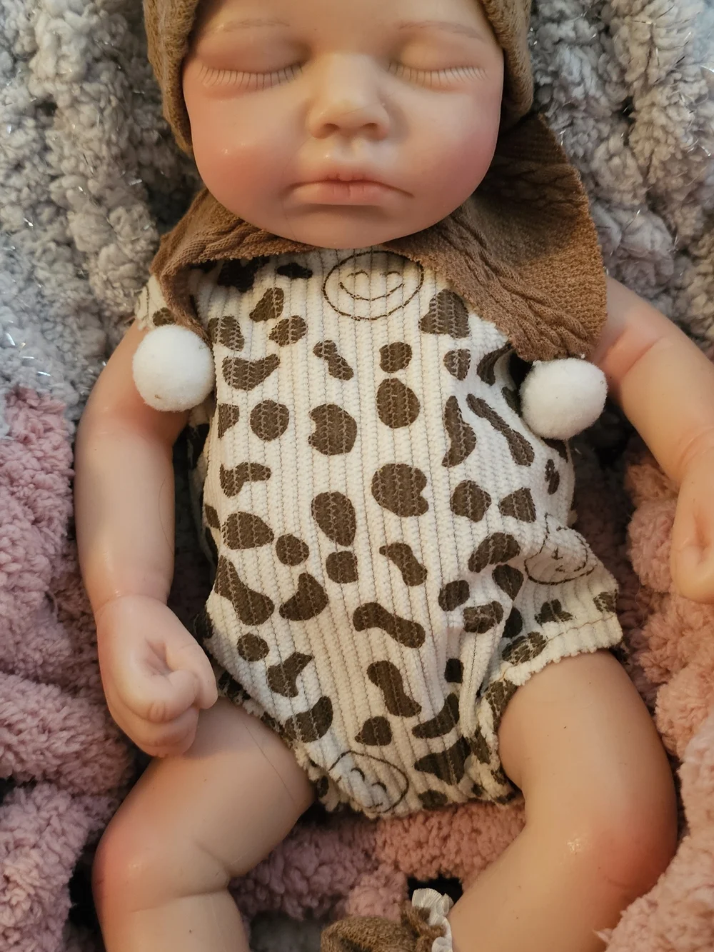 Reborn Baby Doll with Leopard Romper
